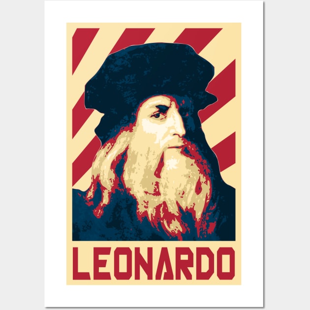 Leonardo Da Vinci Retro Propaganda Wall Art by Nerd_art